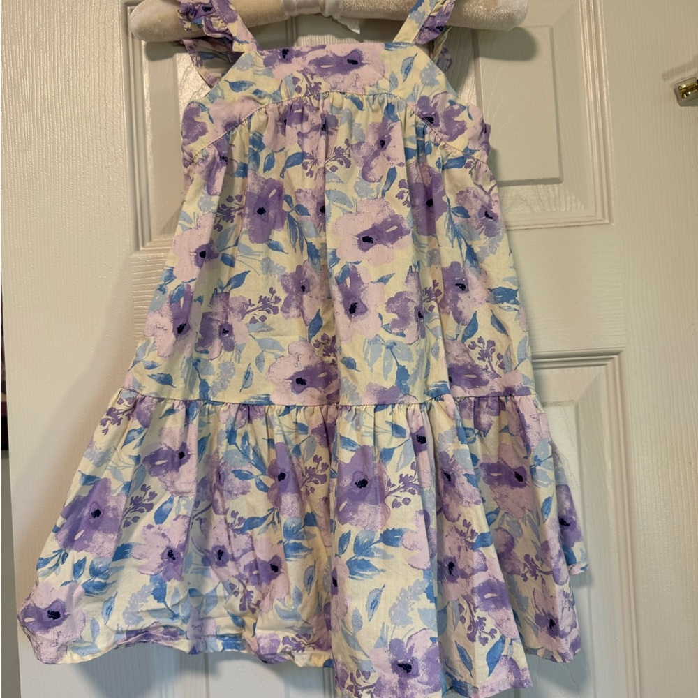 BearPaw Lavender and Blue Floral Tiered Dress